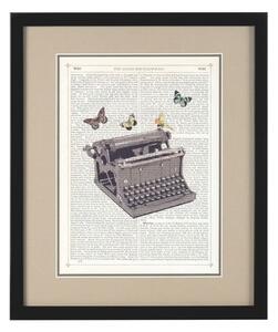 Agatiyo Framed Typewriter Wall Art In Multi Coloured