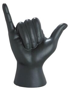 Hang Loose Ceramic Hand Design Sculpture In Black