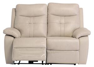 Sotra Faux Leather Electric Recliner 2 Seater Sofa In Stone