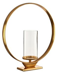 Circus Large Glass Candle Holder With Gold Aluminium Frame