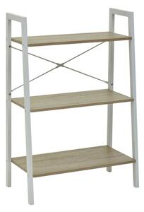 Bradken Natural Wooden 3 Tier Shelving Unit With White Frame