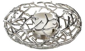 Twigs Aluminium Candleholder In Antique Silver