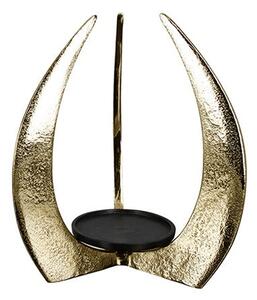 Ohiya Aluminium Large Candleholder In Antique Gold And Black