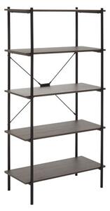 Bradken Dark Oak Wooden Shelving Unit With Black Metal Frame