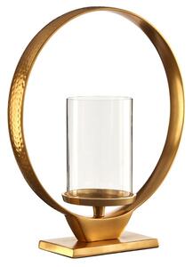 Circus Medium Glass Candle Holder With Gold Aluminium Frame