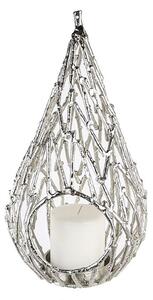 Twigs Aluminium Windlight Candleholder In Antique Silver