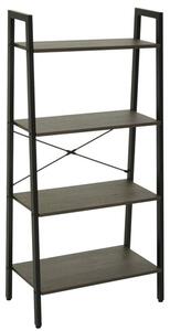 Bradken Dark Oak Wooden 4 Tier Shelving Unit With Black Frame