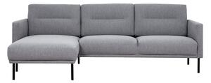 Nexa Fabric Left Handed Corner Sofa In Soul Grey With Black Legs