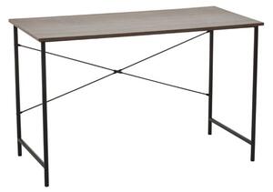 Bradken Dark Oak Wooden Laptop Desk With Black Metal Frame