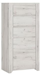 Alink Narrow Wooden 1 Door 3 Drawers Sideboard In White