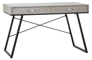 Bradken Wooden Computer Desk With Black Frame In Concrete