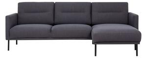 Nexa Fabric Right Handed Corner Sofa With Black Legs In Anthracite