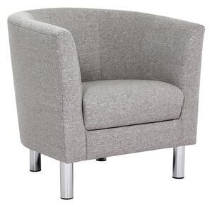 Clesto Fabric Upholstered Armchair In Light Grey