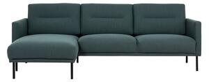 Nexa Fabric Left Handed Corner Sofa With Black Legs In Dark Green