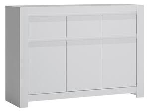 Neka Wooden 3 Doors 3 Drawers Sideboard In Alpine White