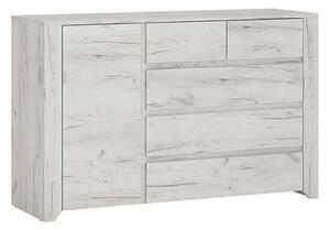 Alink Wooden 1 Door 5 Drawers Sideboard In White