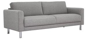 Clesto Fabric Upholstered 3 Seater Sofa In Light Grey