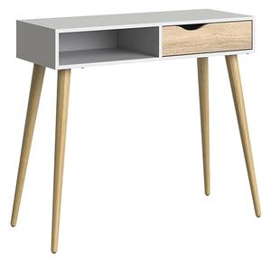 Oklo 1 Drawer 1 Shelf Console Table In White And Oak