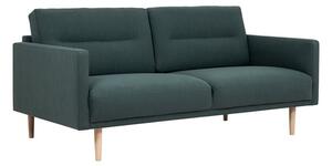 Nexa Fabric 2 Seater Sofa In Dark Green With Oak Legs