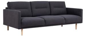 Nexa Fabric 3 Seater Sofa In Anthracite With Oak Legs