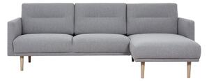 Nexa Fabric Right Handed Corner Sofa In Soul Grey With Oak Legs