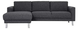 Clesto Fabric Upholstered Left Handed Corner Sofa In Anthracite