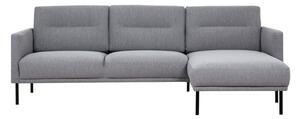 Nexa Fabric Right Handed Corner Sofa In Soul Grey With Black Leg