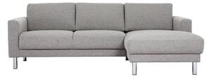 Clesto Fabric Upholstered Right Handed Corner Sofa In Light Grey