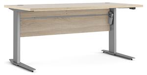 Prax Electric 150cm Computer Desk In Oak With Silver Grey Legs