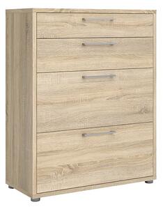 Prax 4 Drawers 2 Shelves Office Storage Cabinet In Oak