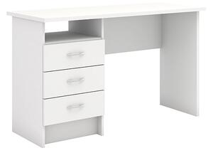 Frosk Wooden 3 Drawers Computer Desk In White