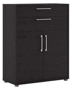 Prax 2 Doors 2 Drawers Office Storage Cabinet In Black