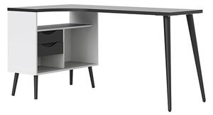 Oklo 2 Drawers Computer Desk In White And Matt Black