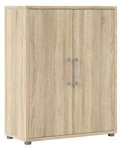 Prax 2 Doors 2 Shelves Office Storage Cabinet In Oak