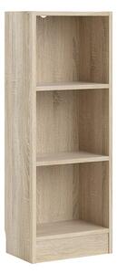 Baskon Wooden Low Narrow 2 Shelves Bookcase In Oak