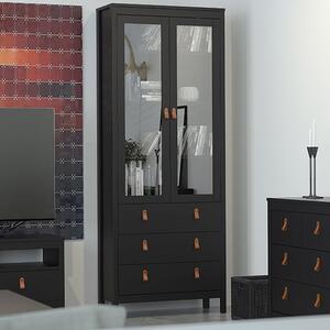 Barcila 2 Doors 3 Drawers Display Cabinet In Matt Black