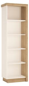 Lyco Left Handed Bookcase In Riviera Oak And White High Gloss