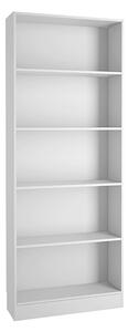 Baskon Wooden Wide Bookcase With 5 Shelves In White