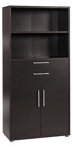 Prax Tall 2 Doors 2 Drawers Office Storage Cabinet In Black