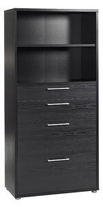 Prax 4 Shelves 2 Drawers Office Storage Cabinet In Black