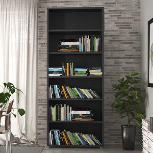 Prax 5 Shelves Home And Office Bookcase In Black