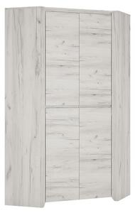 Alink Corner Wooden 2 Doors Wardrobe In White