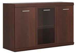 Impro Wooden Sideboard In Dark Mahogany With 3 Doors