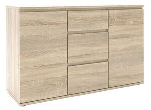 Naira Wooden Sideboard In Oak With 2 Doors 3 Drawers