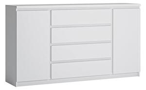 Felton 2 Doors 4 Drawers Wide Wooden Sideboard In Alpine White