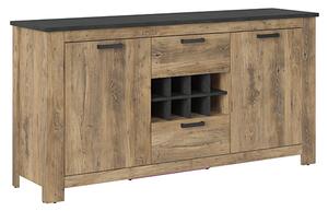 Rapilla 2 Doors 2 Drawers Sideboard In Chestnut And Matera Grey