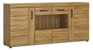 Corco Wooden 4 Doors Wide Sideboard In Grandson Oak