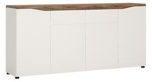 Toltec Wooden Sideboard In Oak And White High Gloss With 4 Doors