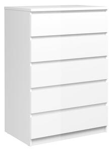 Nakou High Gloss Chest Of 5 Drawers In White