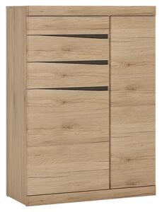 Kenstoga Wooden 2 Doors 3 Drawers Sideboard In Grained Oak